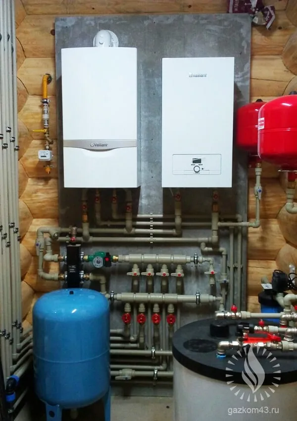 Котельная под ключ в деревянном доме: два котла Vaillant, обвязка и водоснабжение